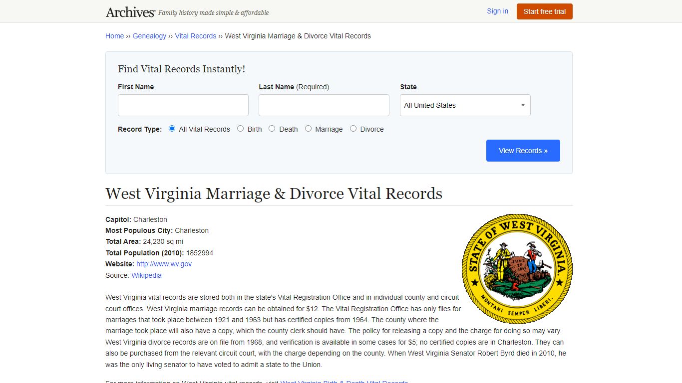 West Virginia Marriage & Divorce Records | Vital Records