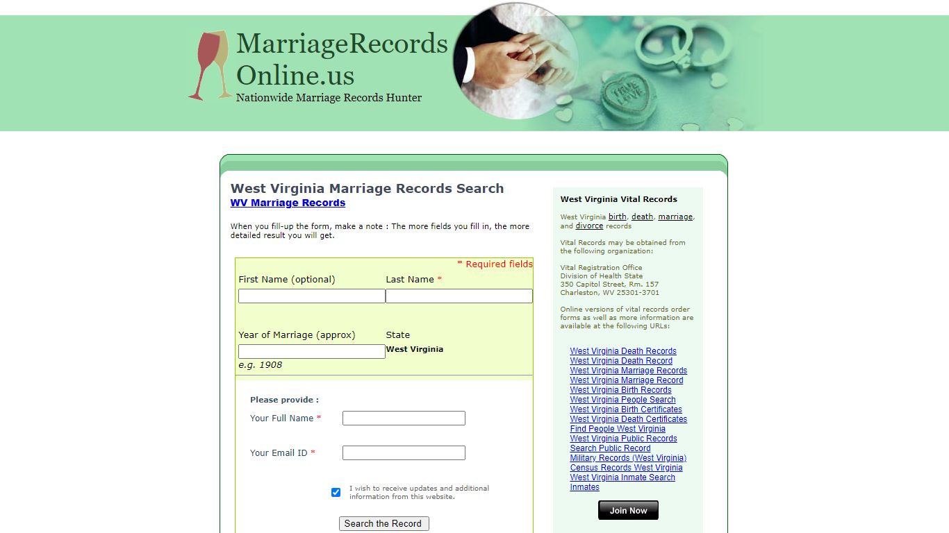 West Virginia Marriage Records Search, West Virginia State ...